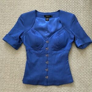 Arden B. Fitted Jacket Blue Size XS